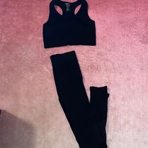 Black Sports Bra and Leggings Set
